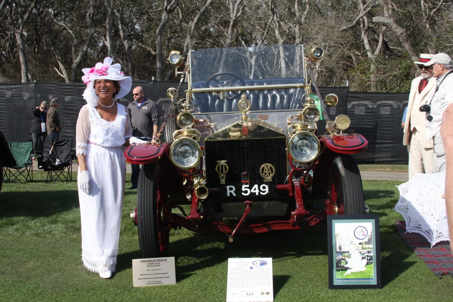 Having too much fun, Denise Dolan and the ninth oldest extant Silver Ghost, a 1908 model that was discovered in 1958 still working as a tow truck in a junk yard. The car has now been restored and completed the "Round Britain Tour" in June 2017, clocking up 2,900 road miles last year. The Round Britain Tour was created in celebration of the 110th Anniversary of the achievements of the original Silver Ghost AX201 in the Scottish Trails and Endurance Run.