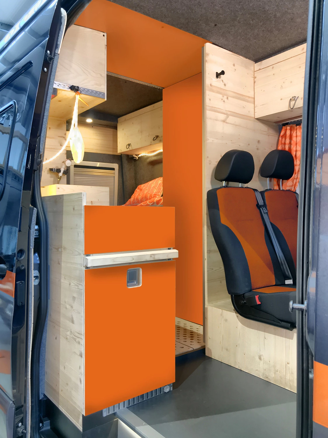 In addition to the all-wood interior Flowcamper showed at CMT 2020, buyers can add a little more color