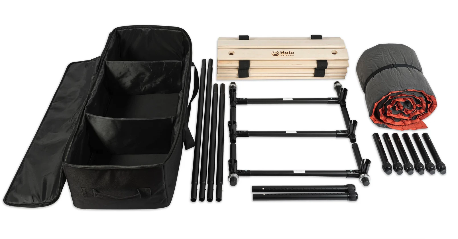Hele Box Solo components including optional inflatable pad