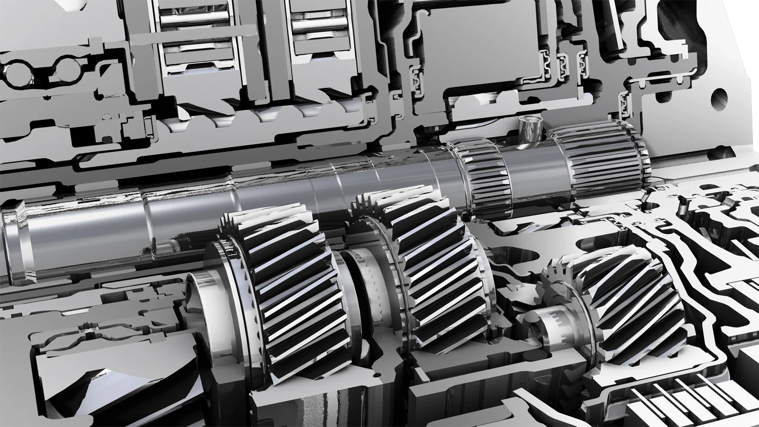 Section view of epicyclic gear sets