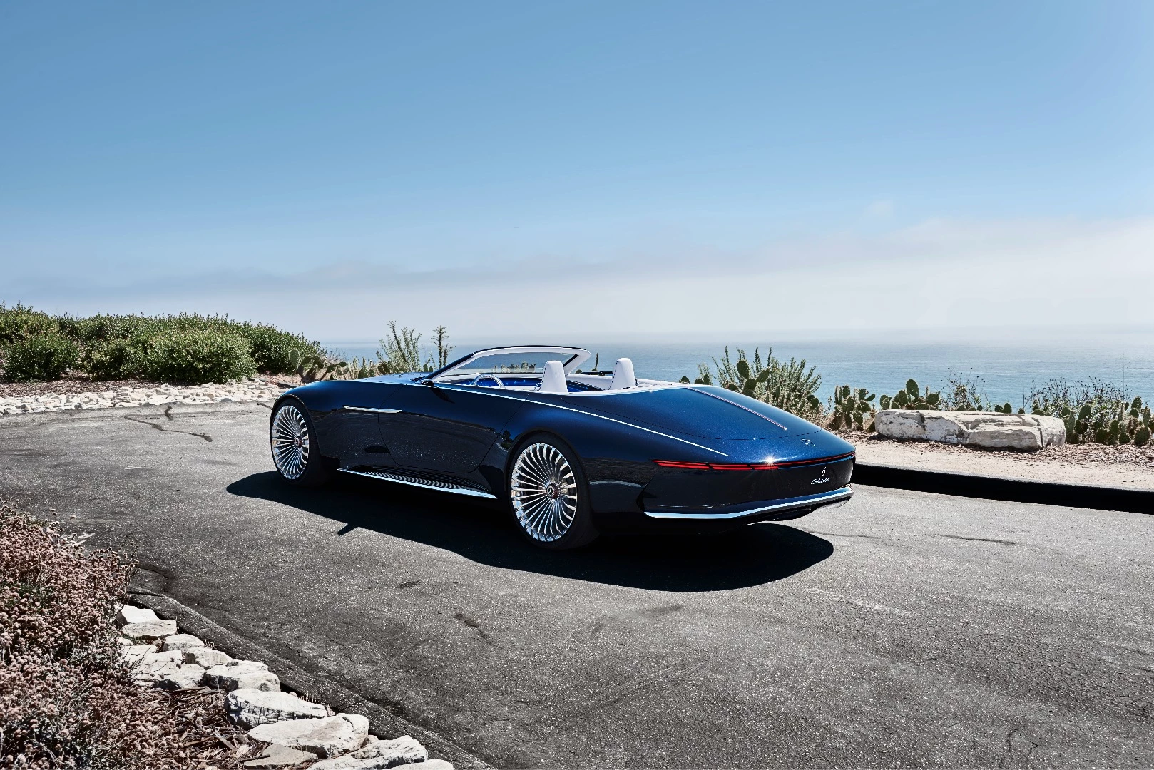 The 2017 Vision Mercedes-Maybach 6 Cabriolet is the droptop version of the Vision Mercedes-Maybach 6 Coupé presented at Pebble Beach in 2016