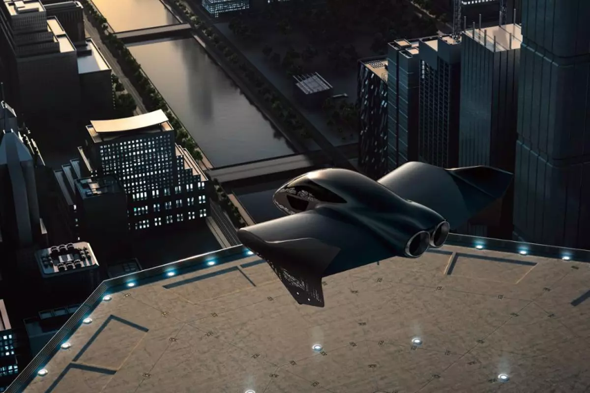 A possible future eVTOL flying taxi, as depicted by Porsche