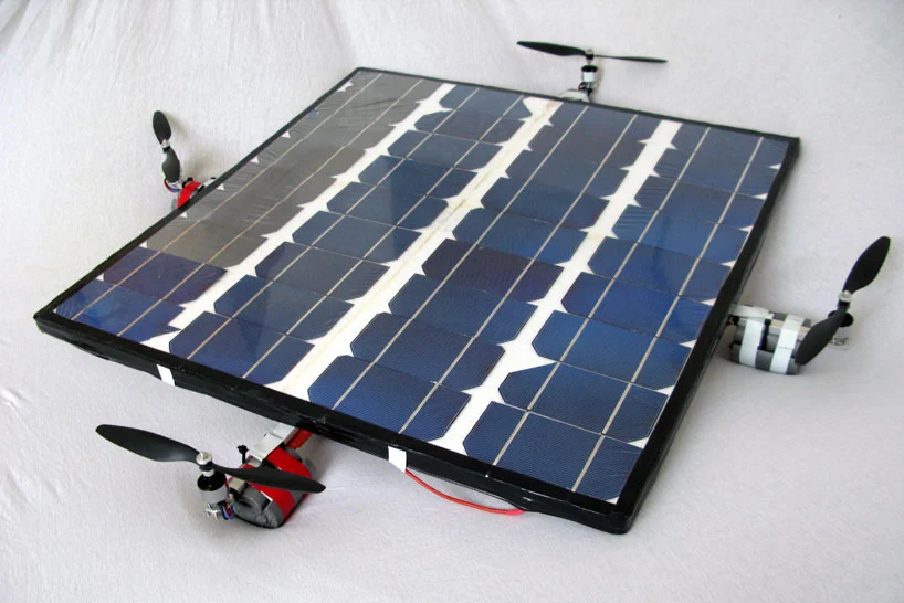 The first solarcopter prototype also features a reserve battery of which is also charged by the solar panel