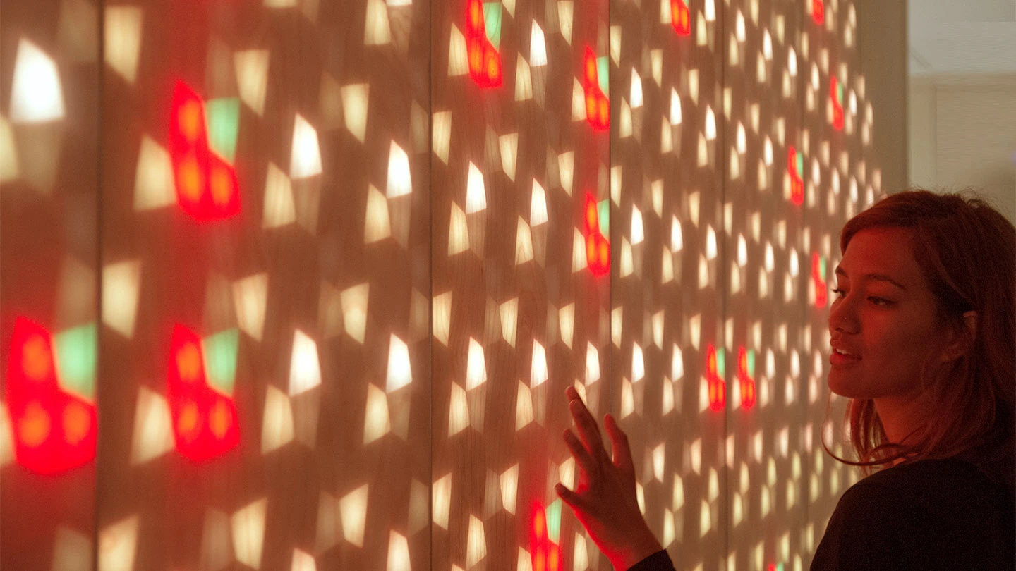 The LEDs can be integrated into other surfaces in addition to wood veneer paneling