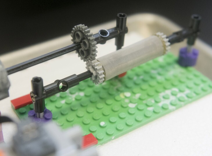 Lego was chosen because it's tough and doesn't conduct electricity