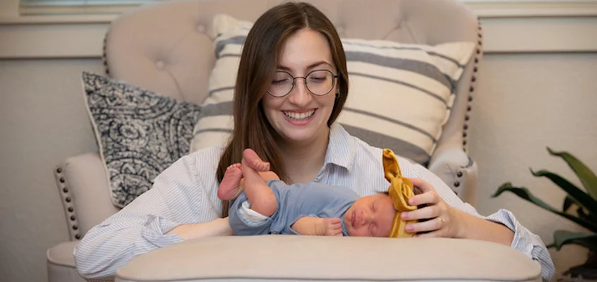 Mother Emily and baby Robbie were the first to undergo a new stem cell therapy to treat spina bifida in utero