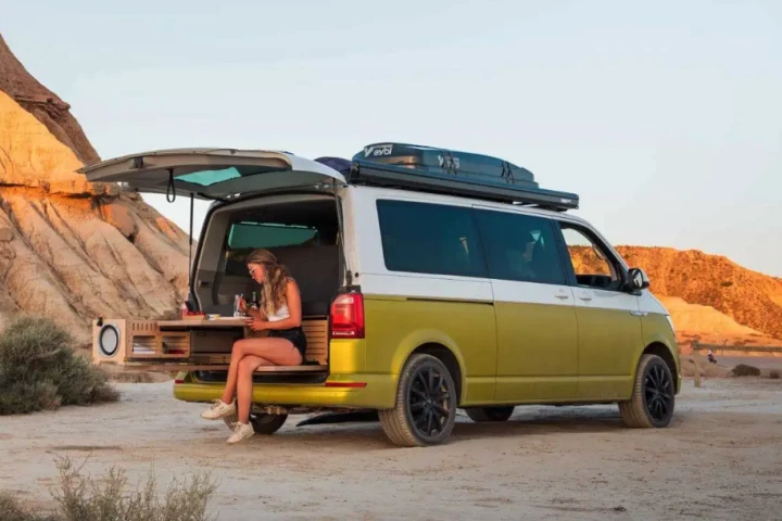 Campboks innovates a slide-out dining set that works seamlessly within its camper-in-a-box kit