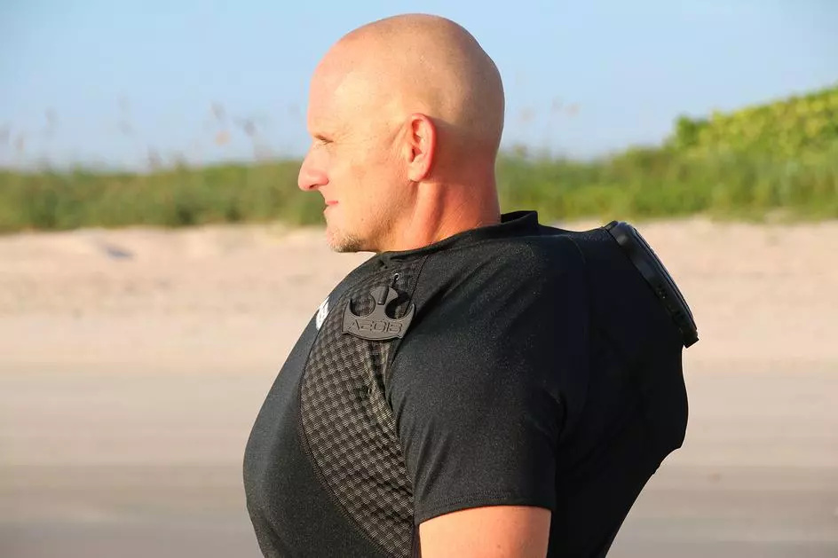 The Lifeshirt inflates via a rear CO2-based system