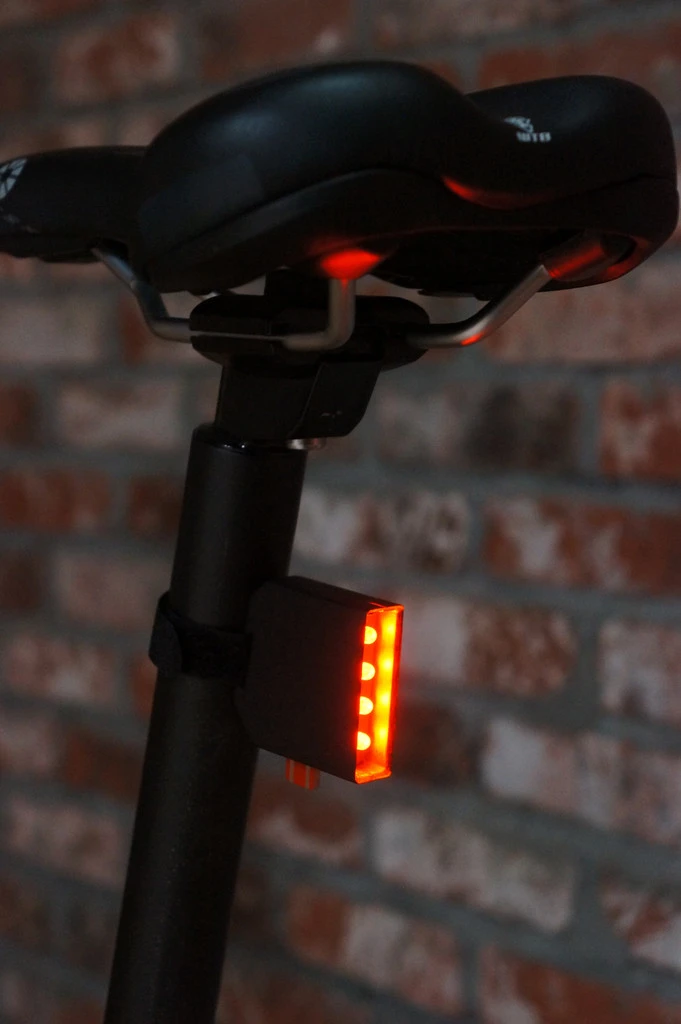 The FLUX's LEDs can also be mounted to a seat post