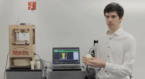 Zach Nelson,Ford Engineer, designing the Haptic Feedback Shift Knob and using the MakerBot Thing-O-Matic 3D printer