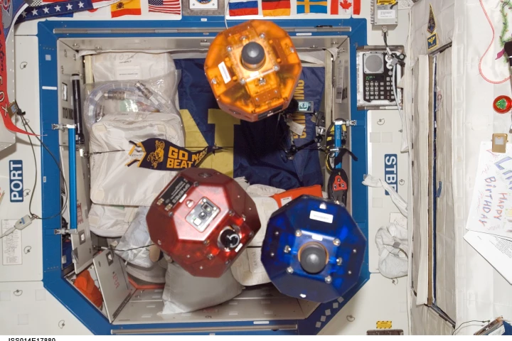 Three free-flying, bowling ball-sized robots aboard the ISS will use a 3D map to provide situational awareness to crew members and flight controllers in real time (Photo: NASA)