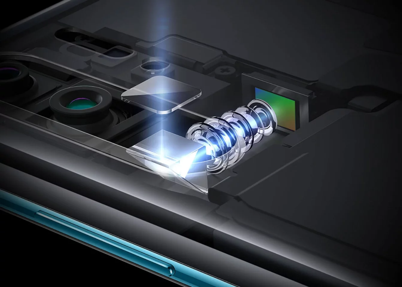 The Huawei P30 Pro achieves a 5x optical zoom through a periscope-style layout for one of its rear cameras