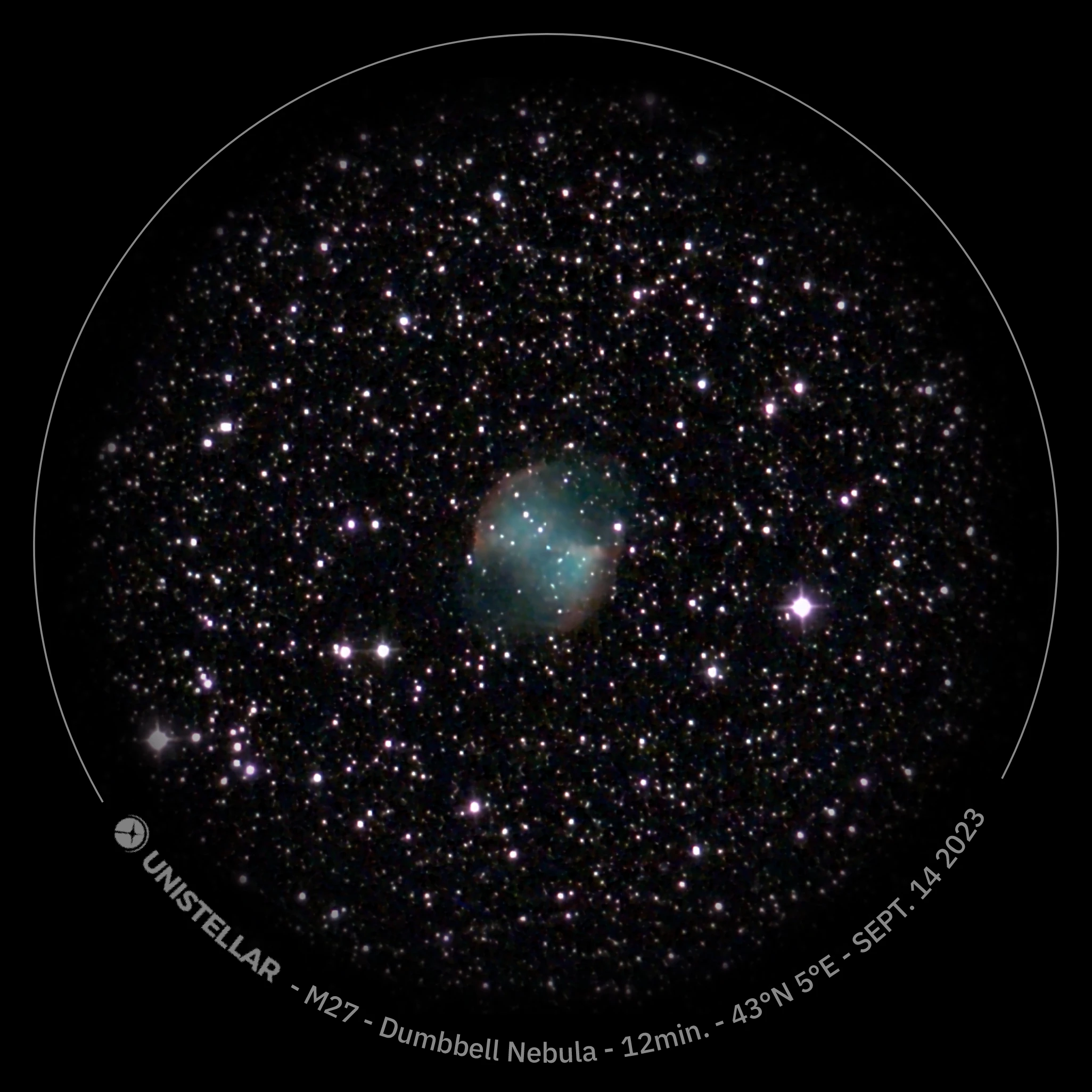 The Dumbbell Nebula is one of the many celestial targets offered through the Unistellar app