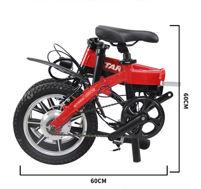 The Stark Drive Mini folds down to 60 x 60 cm