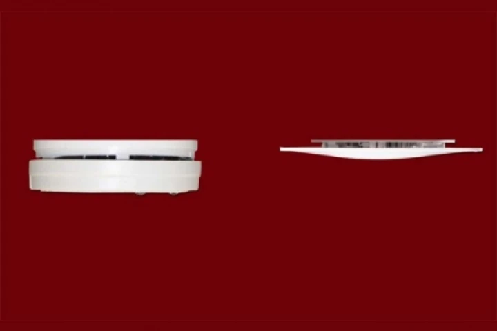 Size comparison: Silhouette Smoke alarm v conventional model