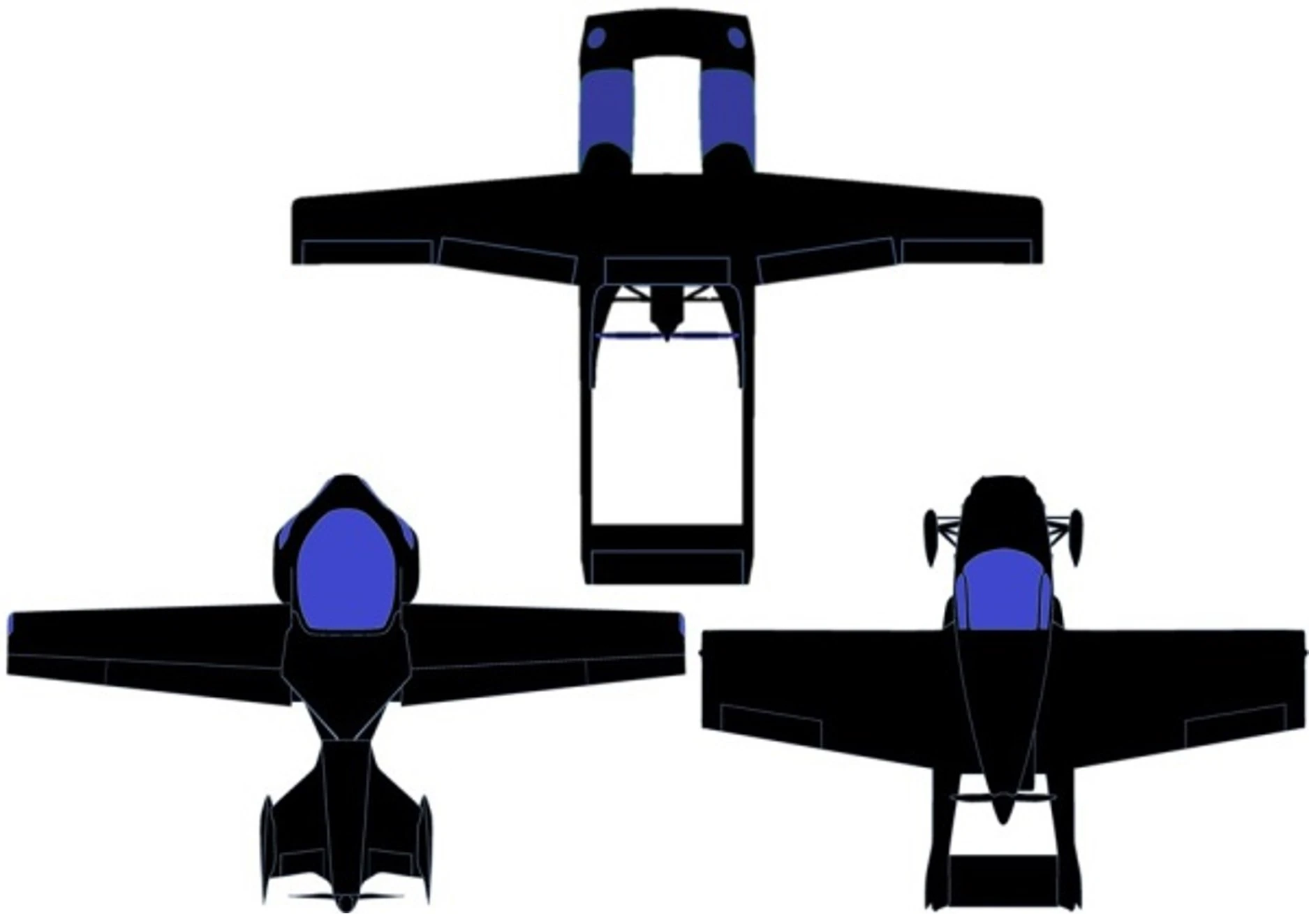Carplane (top) compared to other flying car designs