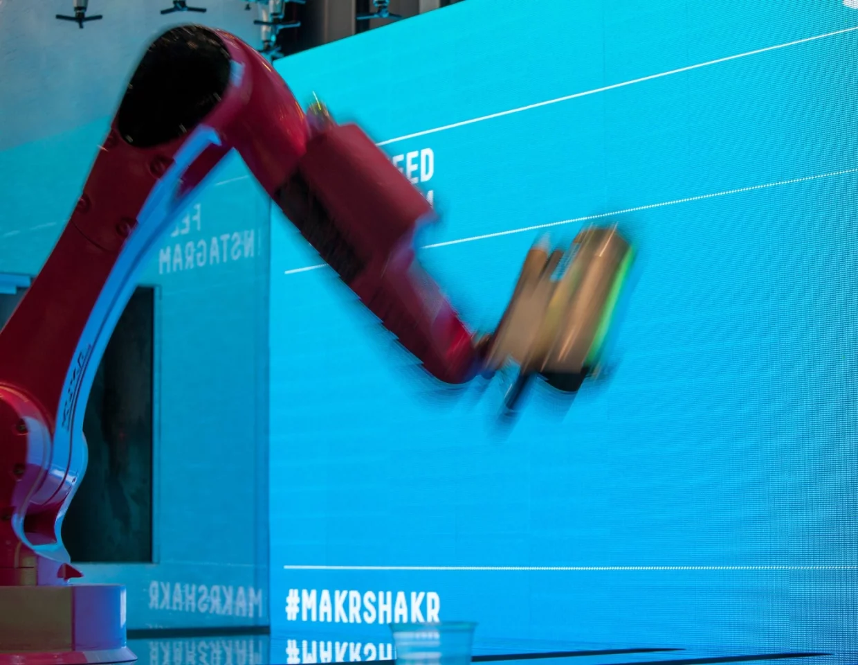 The mixology skills and robots movements are said to have been informed by experts in both bartending and dance