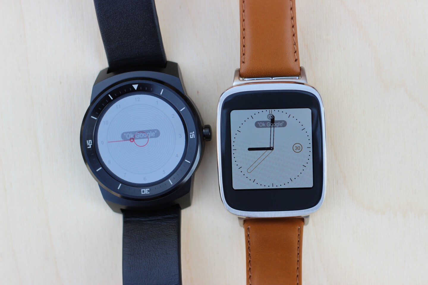 The G Watch R costs US$300, while the ZenWatch is a good value at $200 (Photo: Will Shanklin/Gizmag.com)