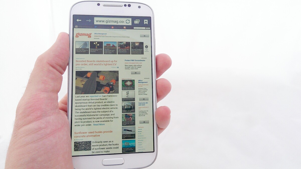 We were impressed with the GS4's 1080p display