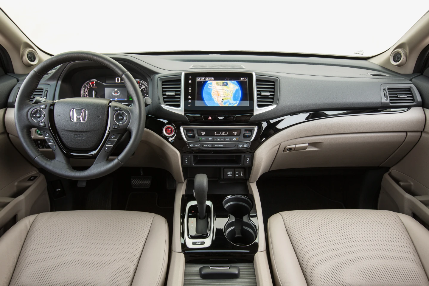 The driver and front passenger are treated to a lot of leg and headroom in the Ridgeline