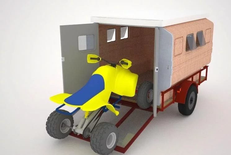 In addition to working as a camper, Teal's units can be left empty and used to tow vehicles and equipment