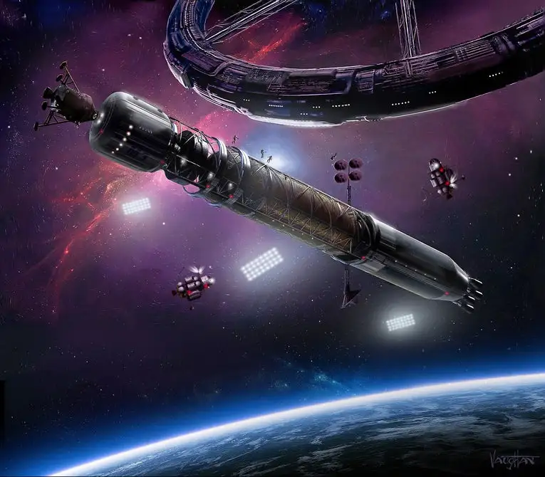 An artist's rendition of the eventual plans for Asgardia, which are far more advanced than the tiny little CubeSat that was just launched