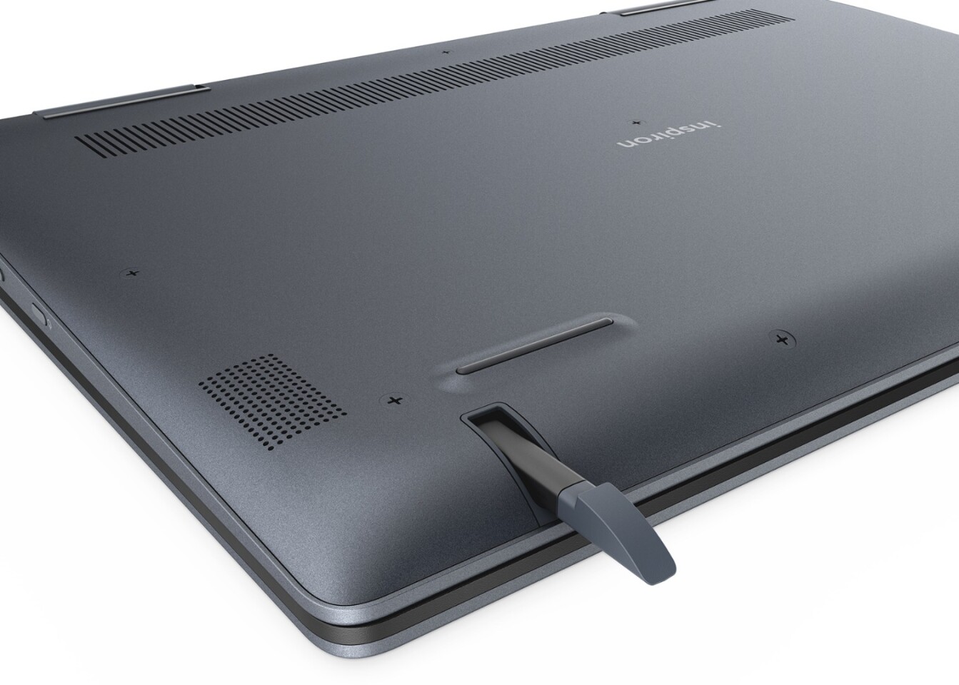 The Dell Inspiron 14 comes with a stylus that slots into the chassis