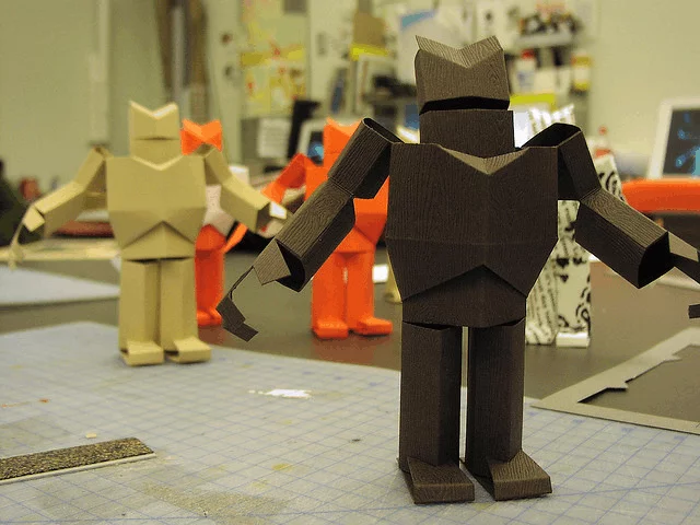 An army of paper robots (Photo: Kristian Bjornard)