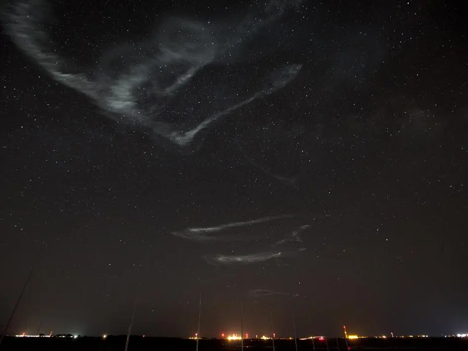 Sightings of the distinctive clouds were report from as far afield as Wilmington, North Carolina; Charlestown, West Virginia; and Buffalo, New York (Photo: NASA/Wallops)