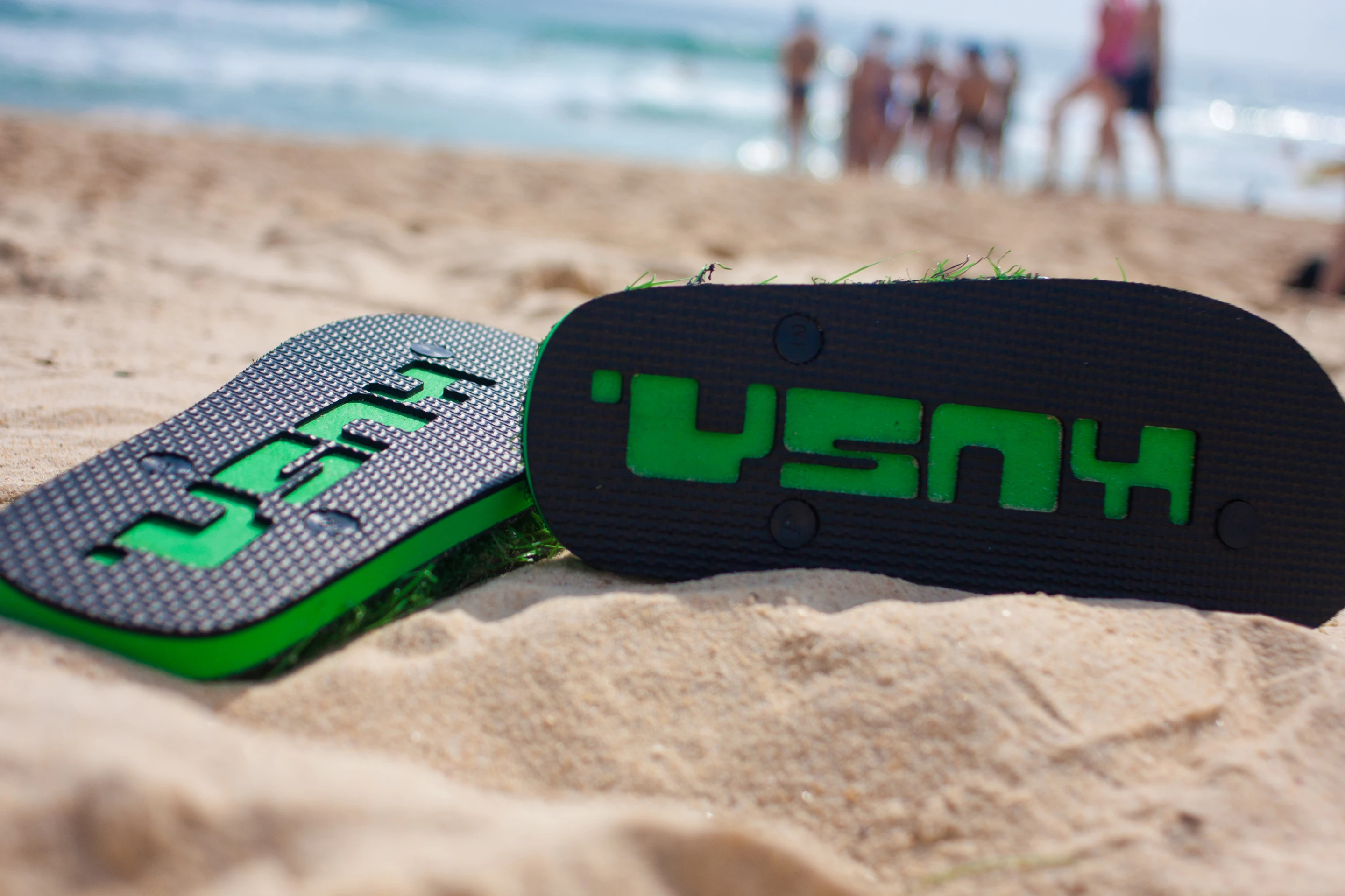 The synthetic turf conforms to your feet