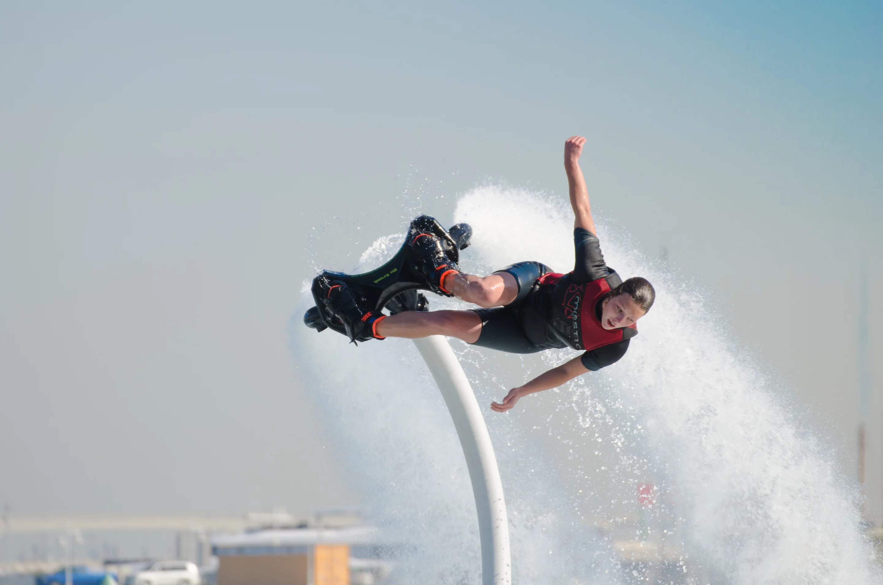 Women's World Flyboard Cup competitor Lize Kooj at the 2014 Flyboard World Cup held in Dubai, December, 2014 (Photo: Liam McKenna)