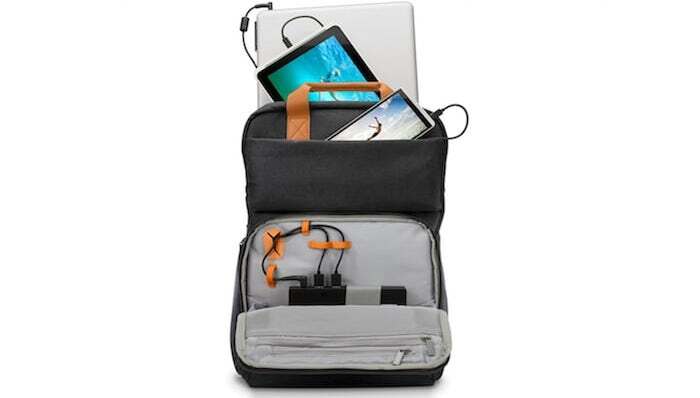 The HP Powerup Backpack not only charges devices, it carries them around