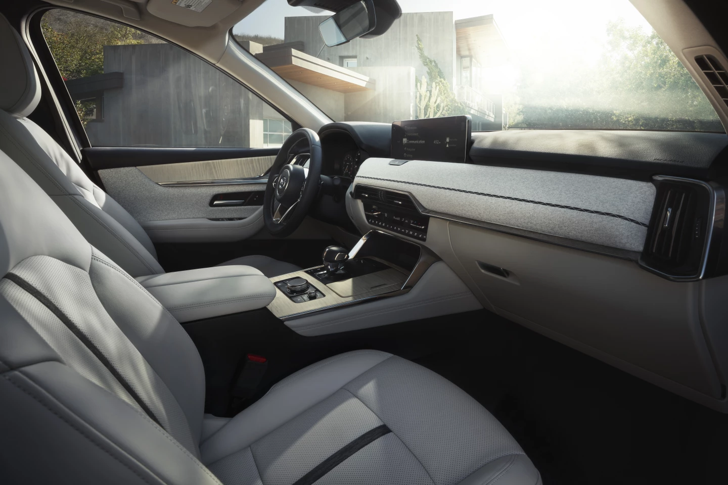 The interior of the Mazda CX-90 is beautiful, especially in this top-most trim point