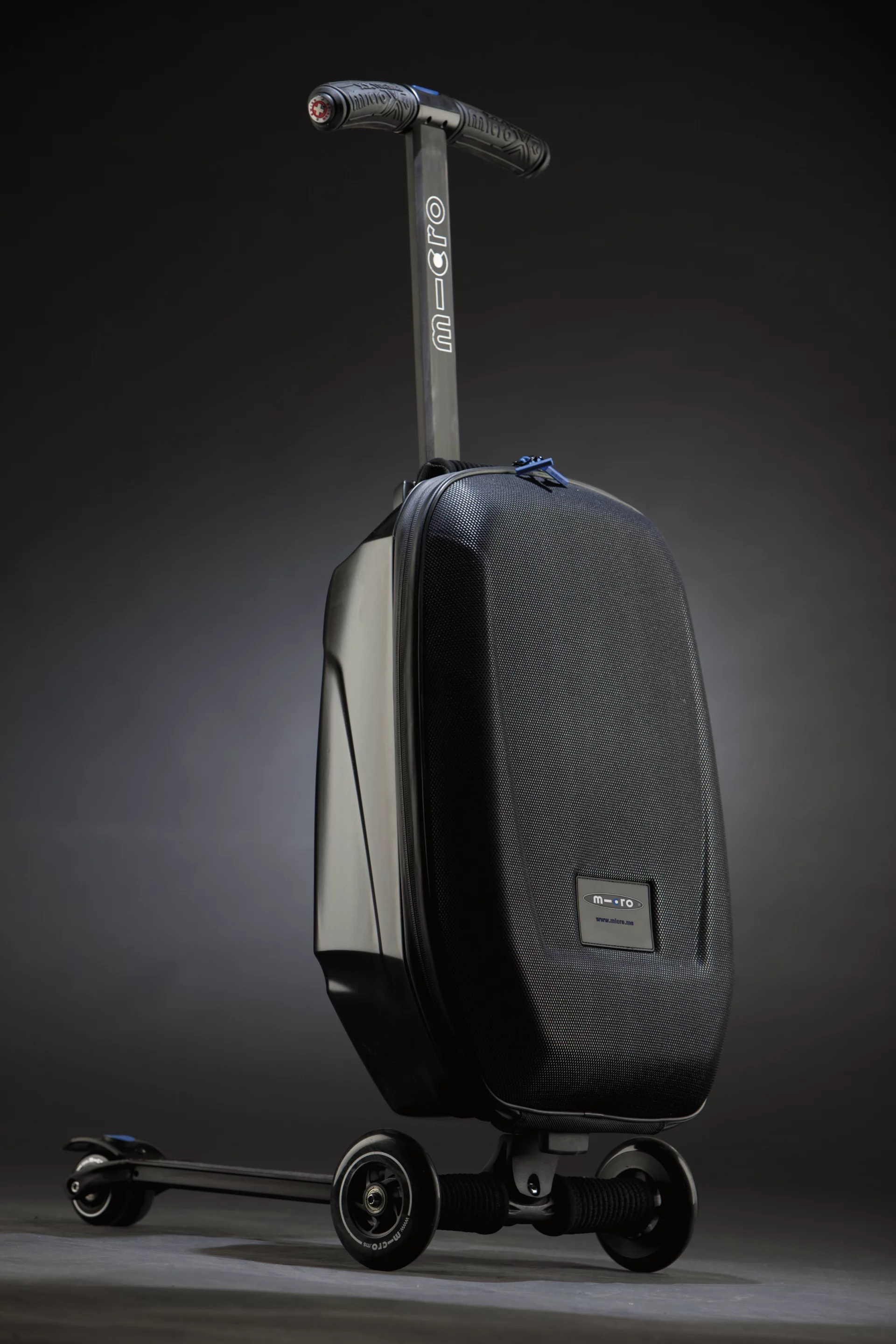 Micro Luggage is 22 inches high, 13.5 inches wide and 10 inches deep
