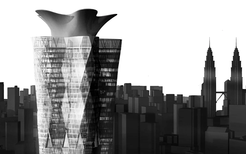 Honorable Mention - The Blossom Tower by Anthony Fieldman / RAFT Architects (United States)