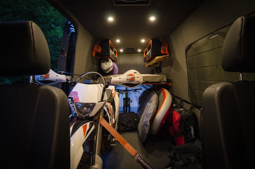 The Lava Flow is designed to haul all kinds of gear - dirt bikes, mountain bikes, paddleboards, etc.