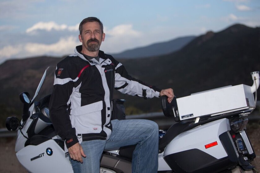 Carl Reese with his BMW tourer