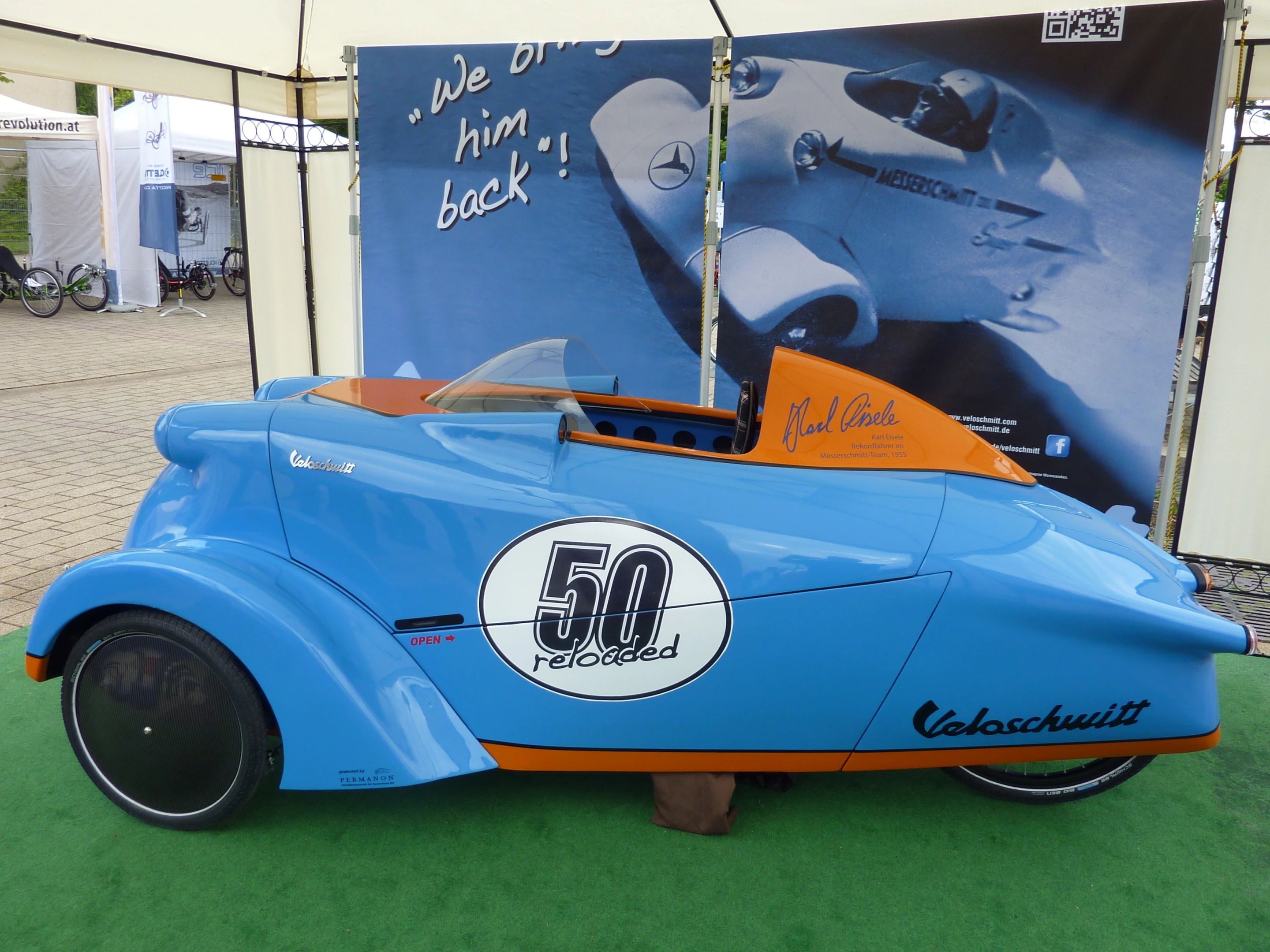 The Veloschmitt shares the 1955 record-breaker KR200's drag coefficient