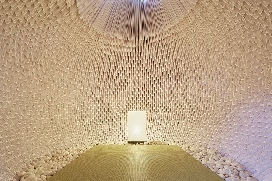Inside the structure offers an interesting and calming textured effect