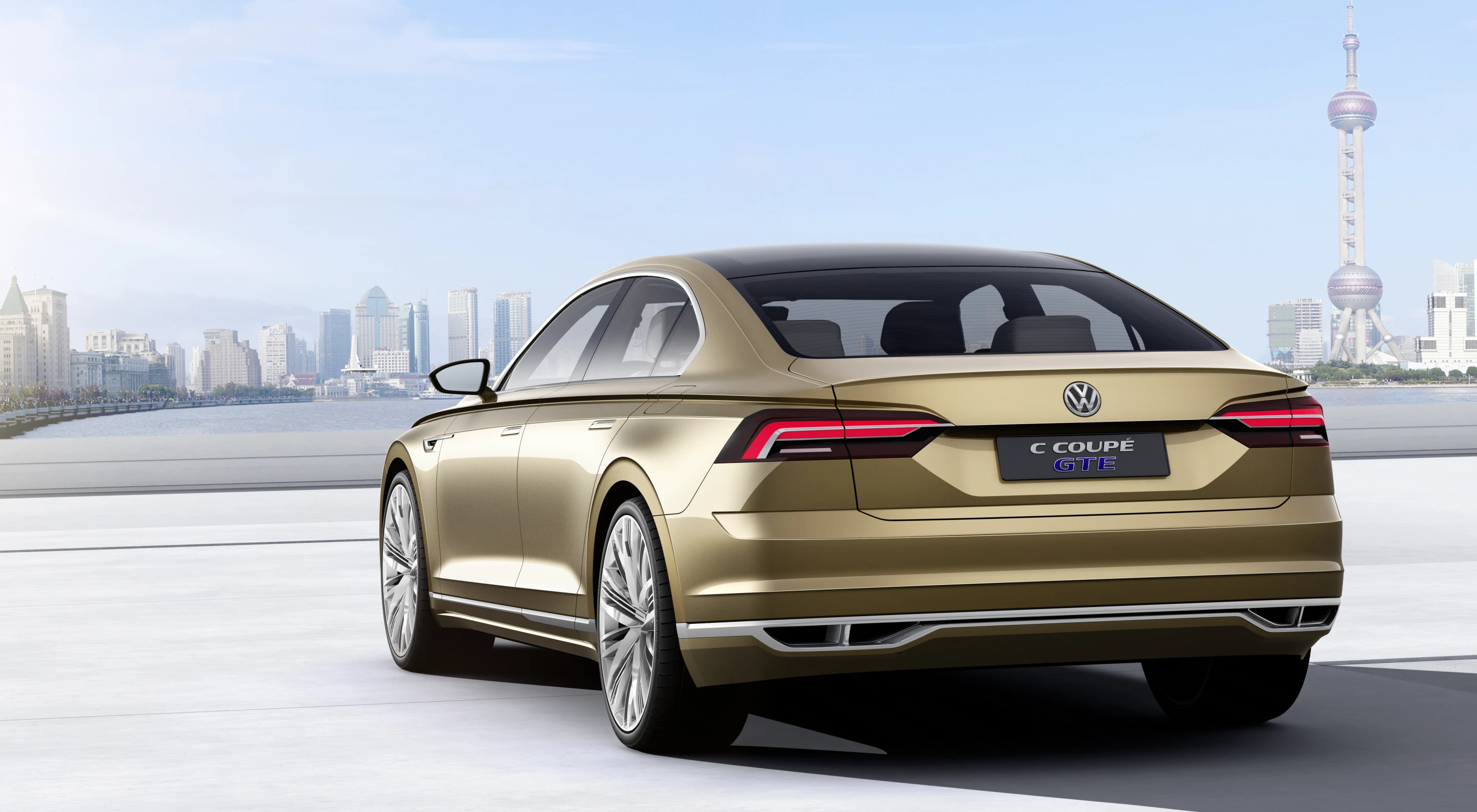 The Volkswagen C Coupé GTE showing exhaust details