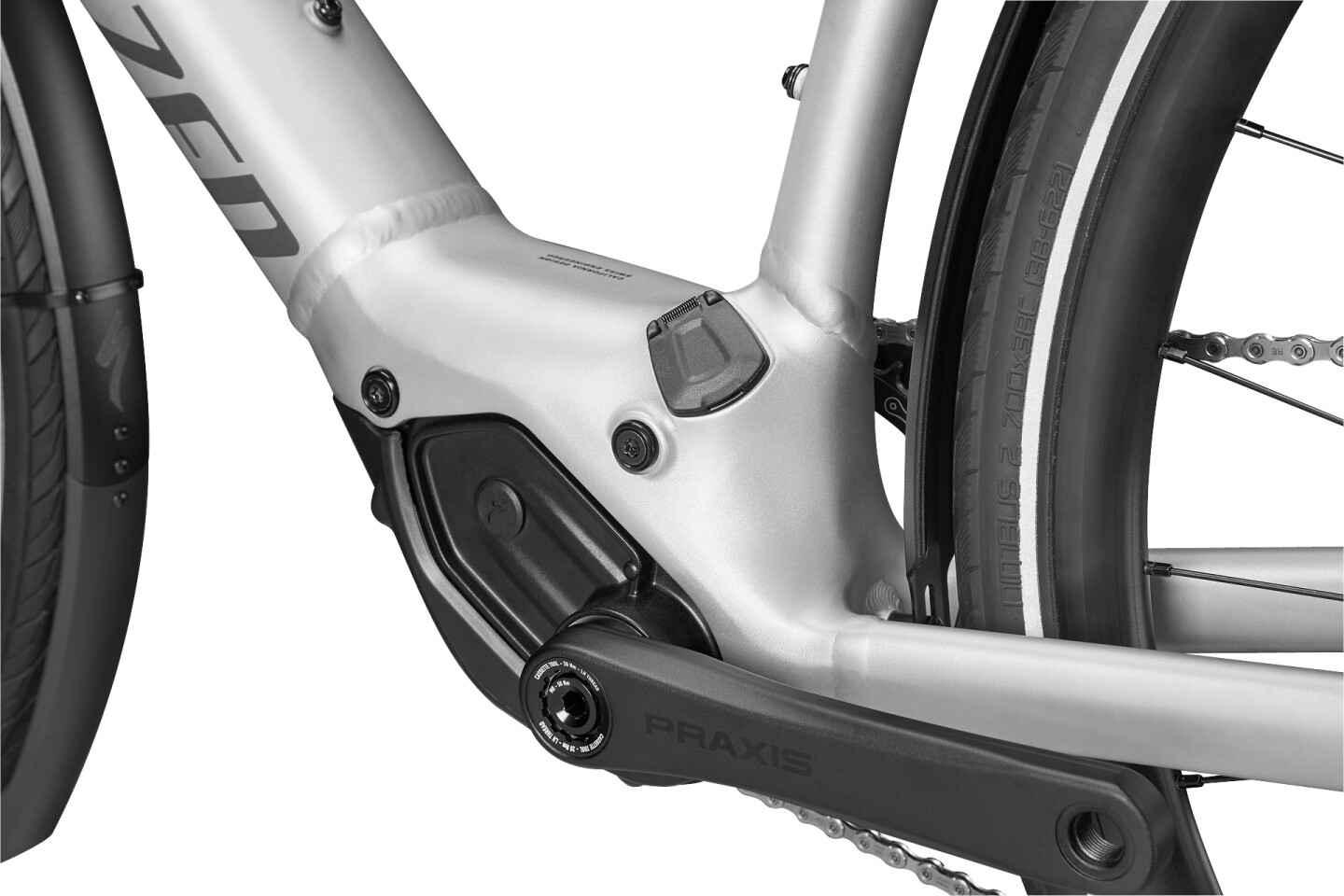 The mid-mounted motor tips the scales at just 1.95 kg, yet offers 240 nominal and peak watts