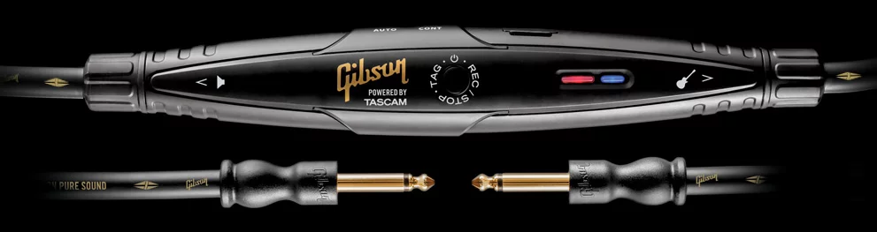 The Gibson Memory Cable features a compact solid state recorder designed by engineers from its Tascam wing