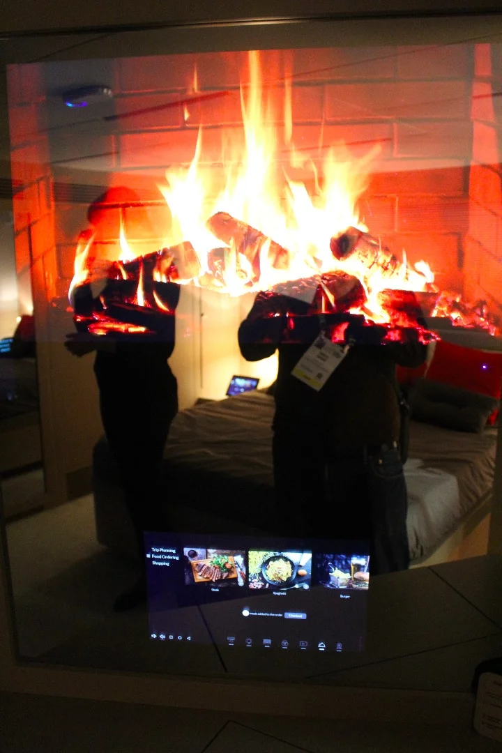 Placing a dinner order "fireside" using Furrion's Angel system