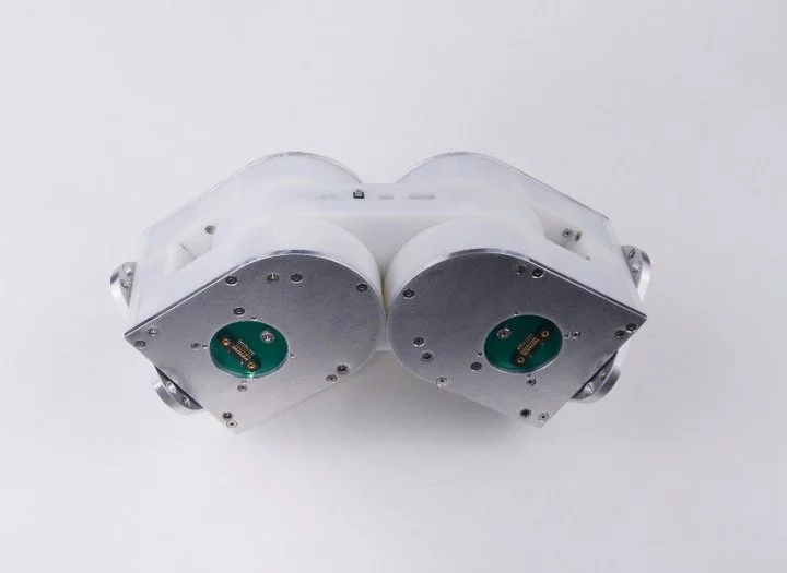 The iMobot is an articulated, wheeled robot that can be used on its own, or as a module in a larger robotic system