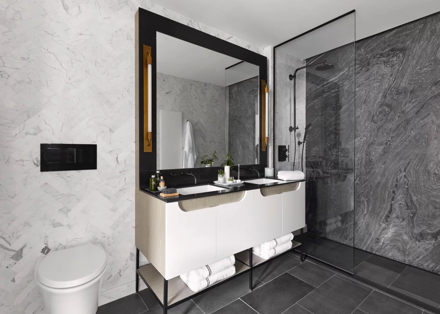 Inside one of the American Copper Buildings' bathrooms