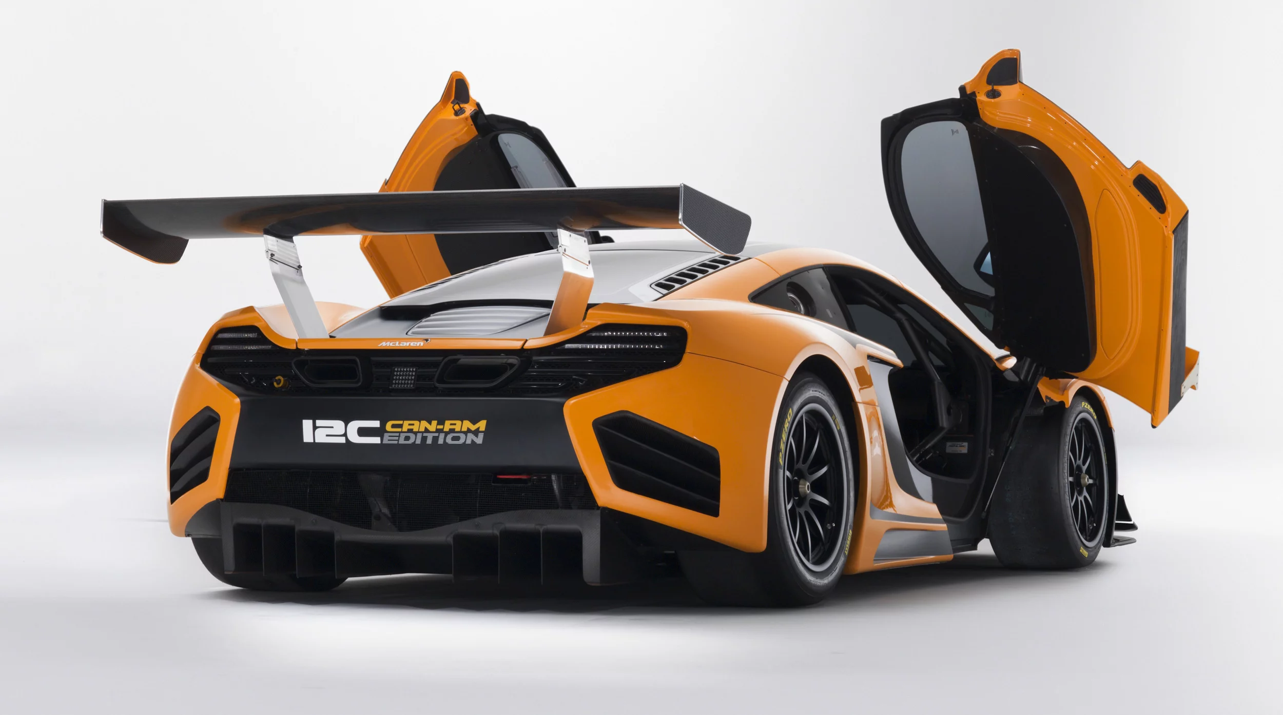 McLaren 12C Can-Am Edition racing concept rear angle view door open