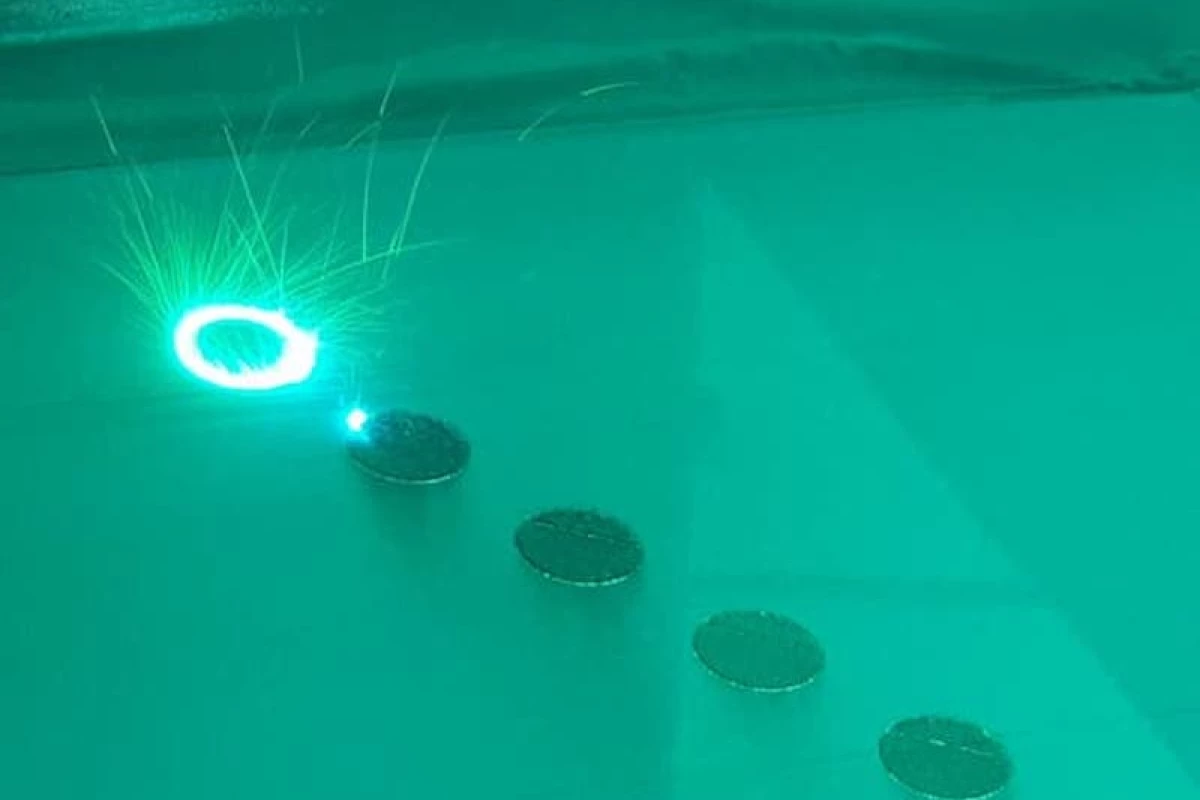 The new titanium alloy being 3D printed through a laser powder bed fusion technique