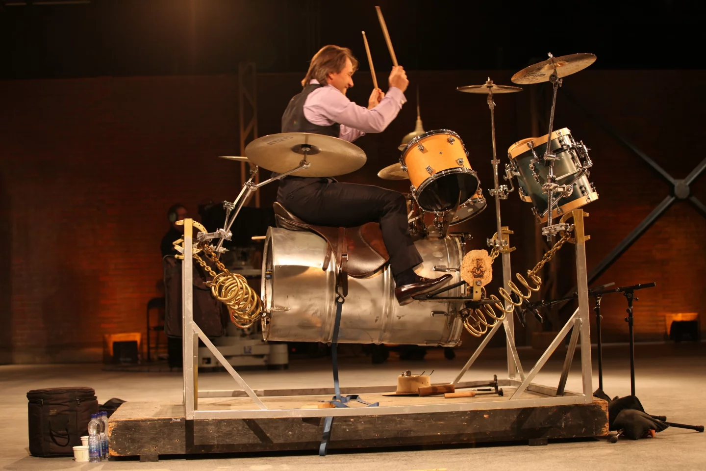 Dragon's Den panelist Robert Herjavec, trying out the Boingy Boingy (Photo: CBC/Dragon's Den)