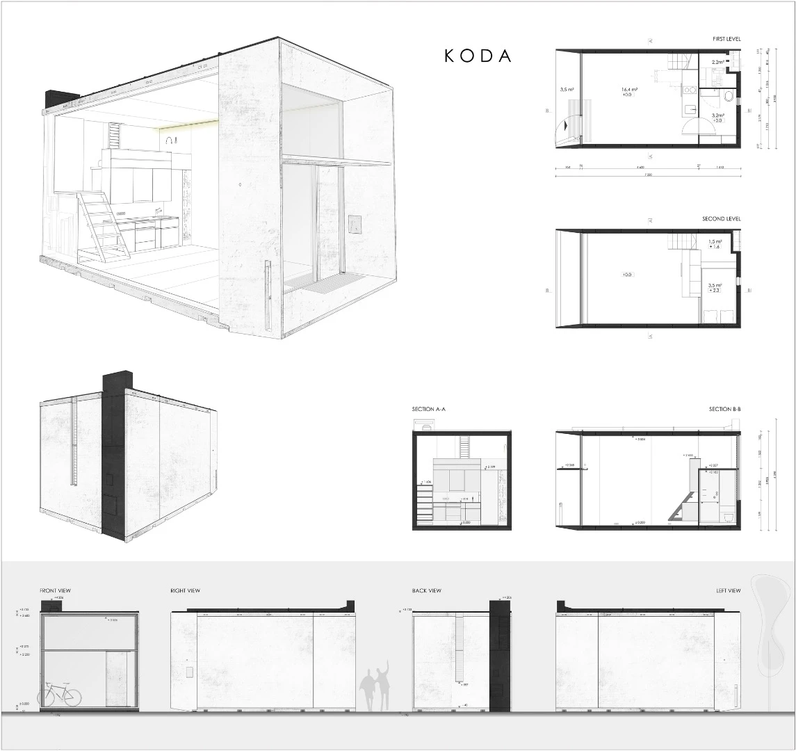 Architectural drawing of the prototype house