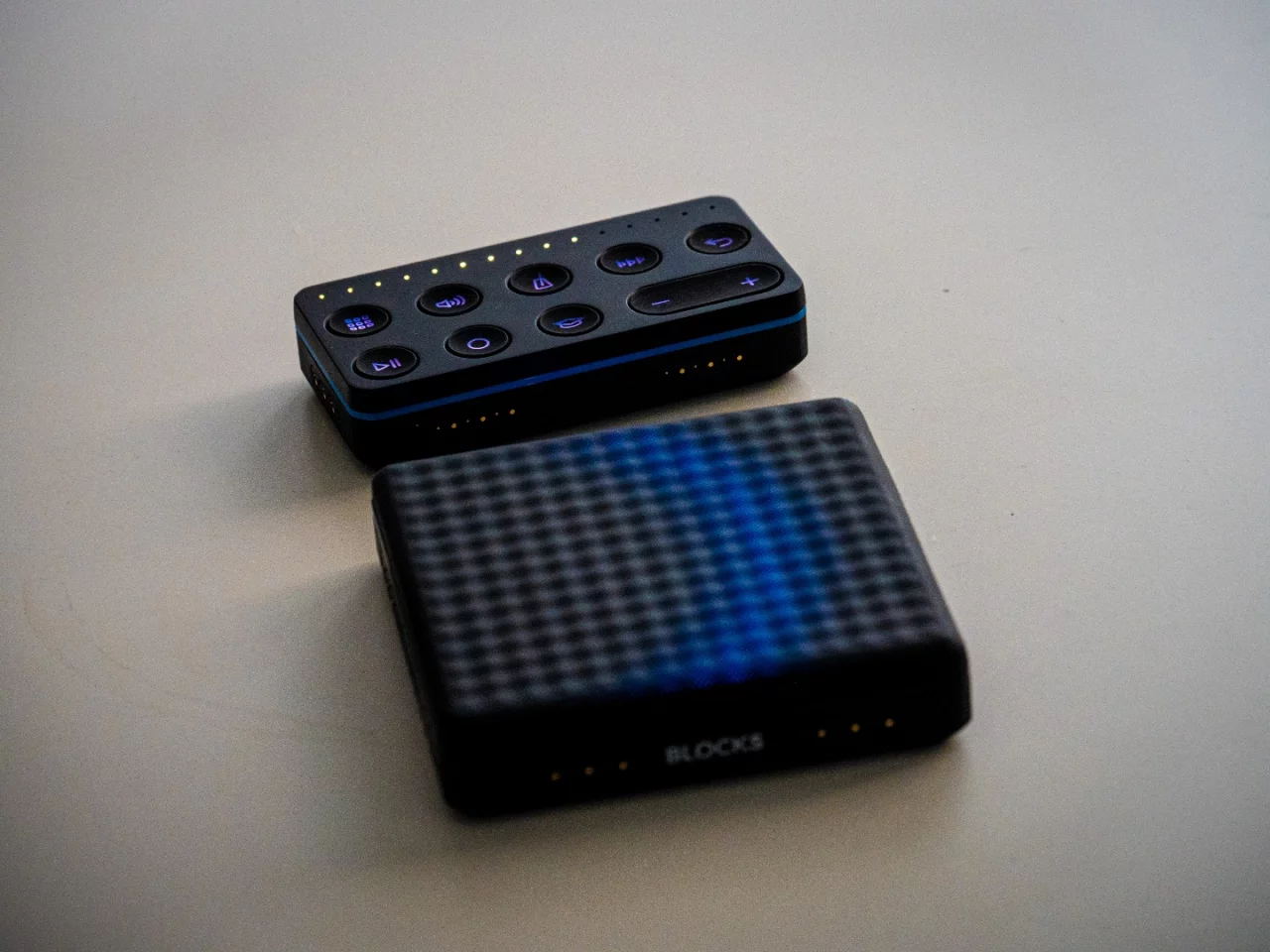 The Lightpad and Control blocks magnet-snap together